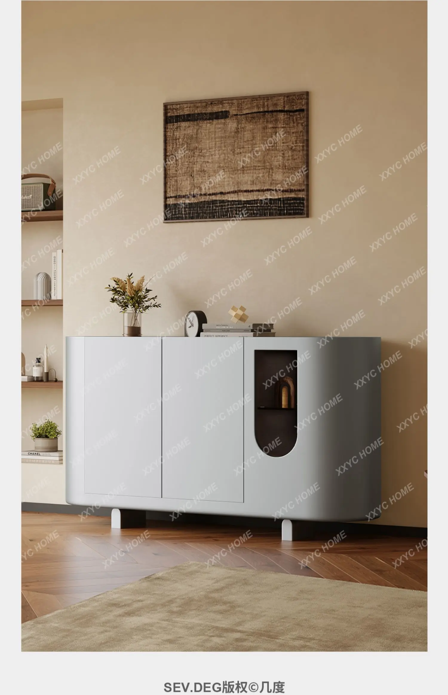 

Итальянская мраморная перегородка для бокового шкафа, двусторонняя светлая гостиная, роскошный высококачественный настенный шкафчик