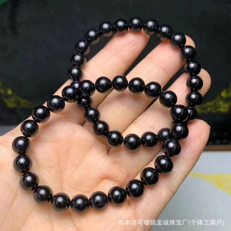 Factory Hetian Dark Jade round Beads Bracelet