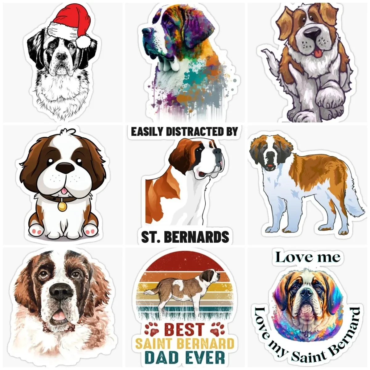 

Saint Bernard Dog Pets Creative Catoon Sticker Wall Room Car Truck Window Motorcycle Accessories Camper Bike Decal Customizable