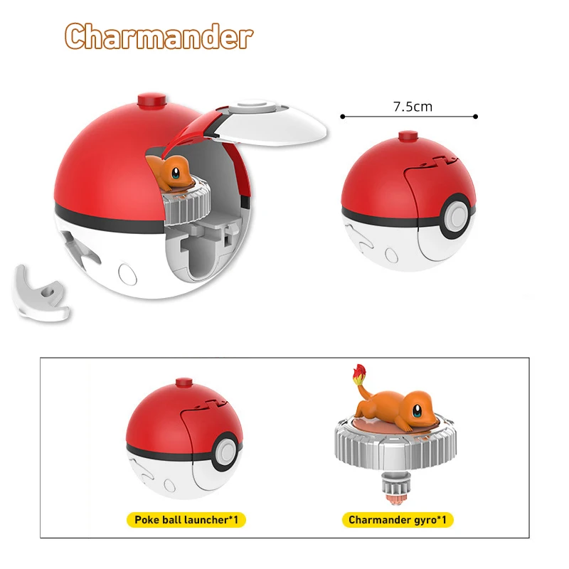 Pokemon Figures Battle Gyro Top Transmitter Pikachu Charmander Pokemon Figure PVC Competitive Class Toys Children\'s Holiday Gift