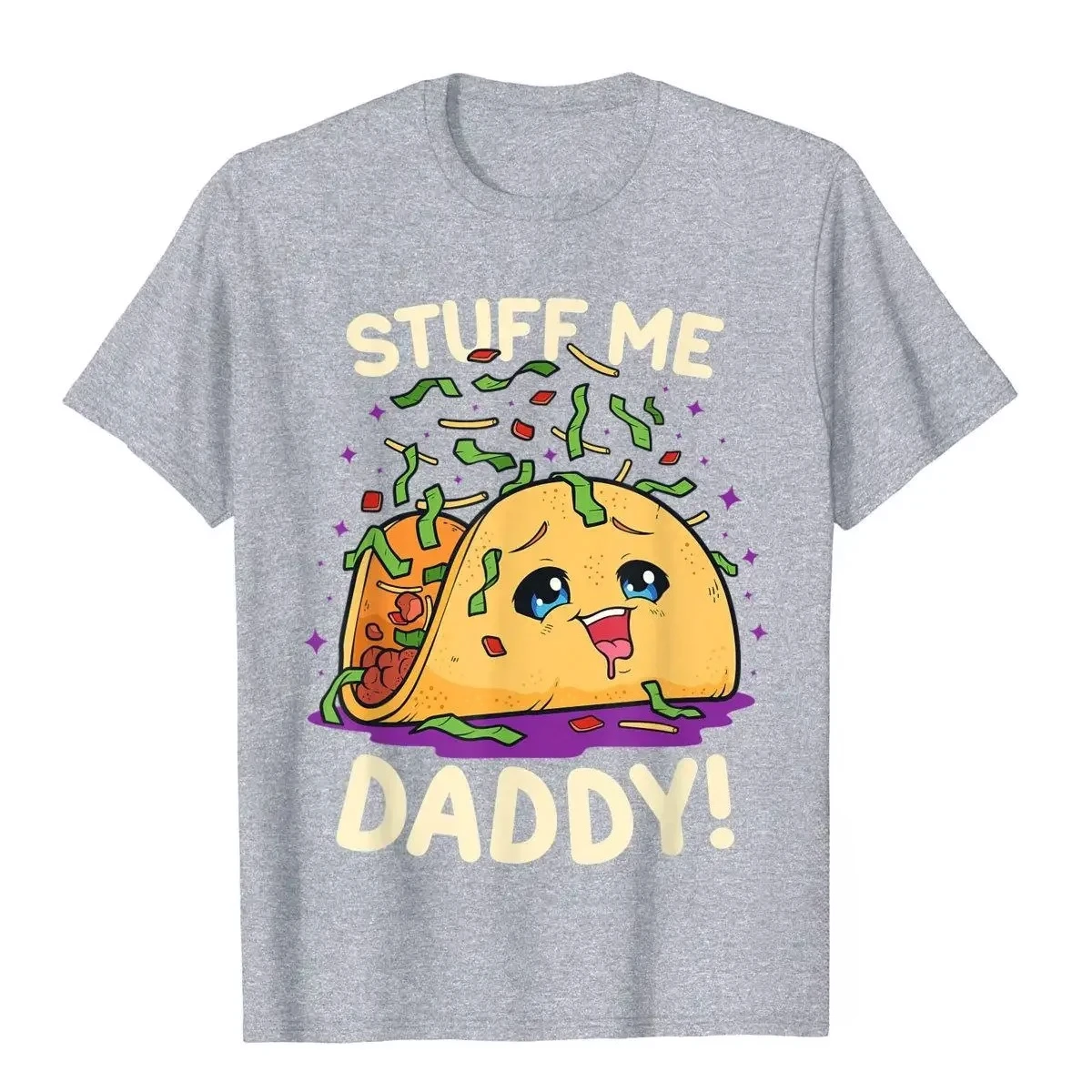Lustiges Dirty-Pun-Design „Stuff Me Daddy Naughty Taco“ Grafik-Damen-Print-T-Shirt Neue Sommermode Lässige Tägliche Niedliche Stilvolle Damenkleidung – Detail 5