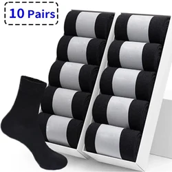 Chaussettes en coton de haute qualité pour hommes, chaussettes d'affaires noires, respirantes, nouveau, automne, hiver, mâle cadeau Sox Plus Size40-45, 10 paires/lot