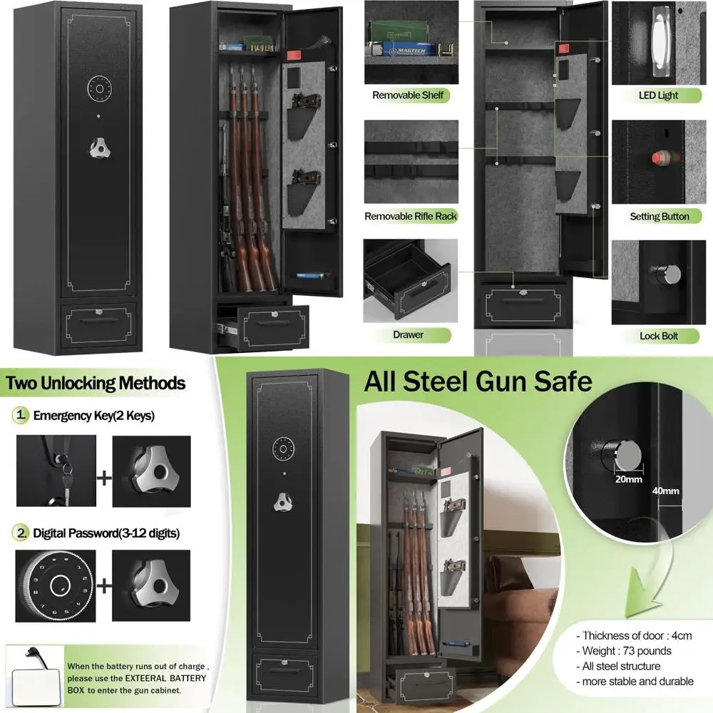 

безопасные решения для хранения огнестрельного оружия: безопасные для винтовки и пистолетов с регулируемыми электронными шкафами