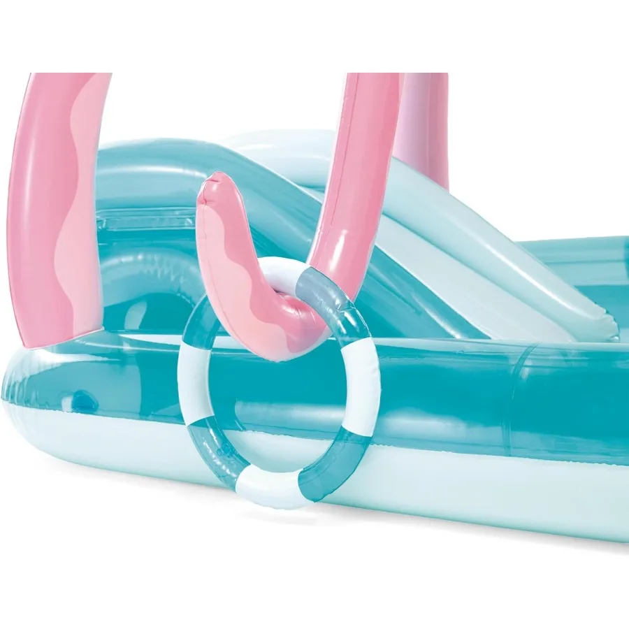 フレンドリーなタコ型の子供用インフレータブルプール、ウォータースプレーヤーと滑り台付き、屋外での夏の楽しみに最適、92 x 72 x 59の大型スプラッシュパッド