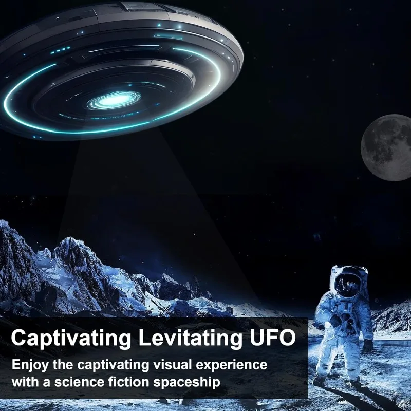 공중부양 UFO 램프 조명 장식 디스플레이 UFO 독특한 장난감 선물 (책상, 방, 사무실용) 회전하는 은하계 베이스, 터치 컨트롤