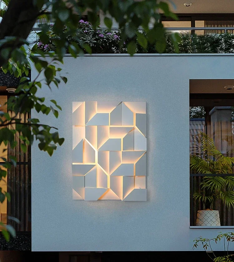 Solar outdoor wall lamp Waterproof villa courtyard lamp Background wall decorative  Hotel landscape living room
