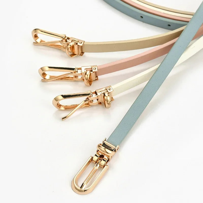 

Women‘s Candy Color Waist Strap Thin Belt For Lady Girls Pants Jeans Dress Belt Alloy Pin Buckle Waistbands Adjuestable