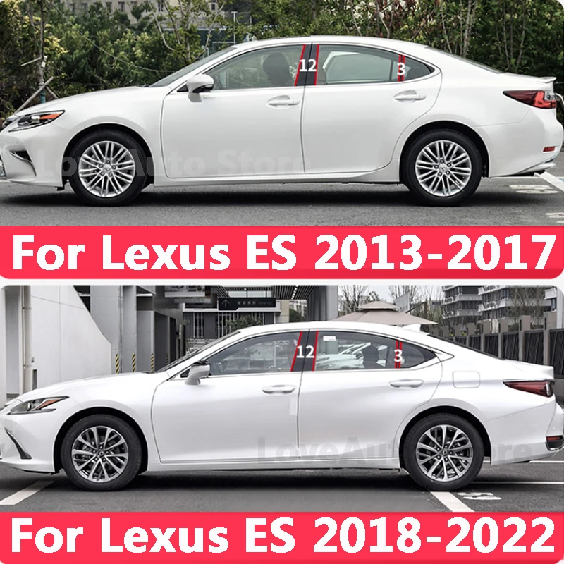 

For Lexus ES Es200 260 ES300h 2013-2022 Car Window Central Column B C Pillar Cover Moulding Sticker Exterior Window Accessories