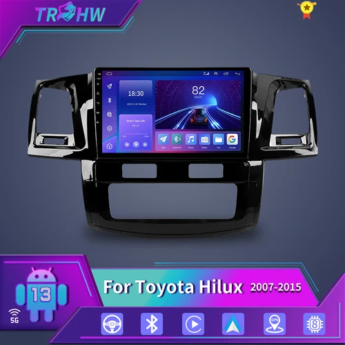 Para Toyota Fortuner HILUX Revo Vigo 2007-2015 reproductor de vídeo Multimedia estéreo GPS Android 13 2din Carplay Radio de coche