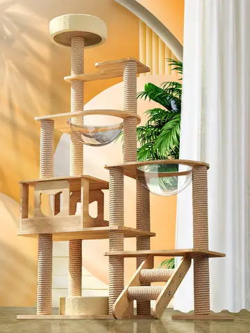 멀티 레벨 나무 고양이 나무 선반 점프 플랫폼 고양이 나무 장난감, 포스트 콘도 아늑한 퍼치 둥지 스크래처 타워 긁기 등반