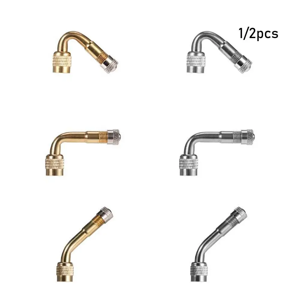 AliExpress 1/2pcs Hot 45/90/135 Degree Brass Cycling Accessories Adapter for Car Air Tyre Valves Valve Extension Stem