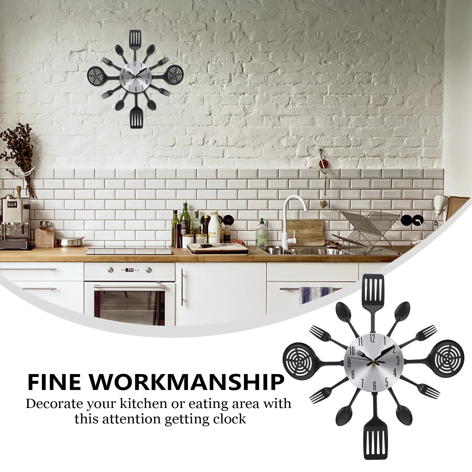 

Stainless Steel Spoons Forks Creative Decorative Hanging For Kitchen Bedroom Decor Quiet Quartz Movement No Ticking Spoon Fork