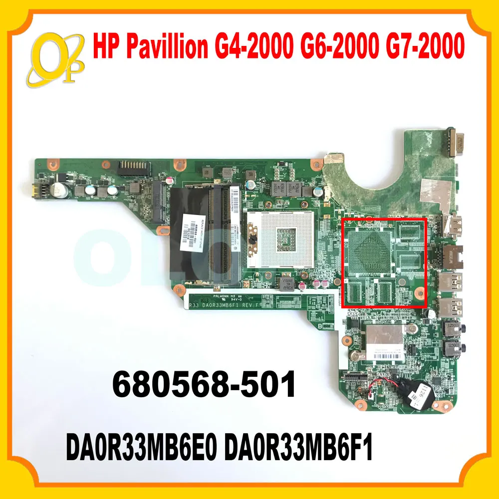 DA0R33MB6E0 DA0R33MB6F1 motherboard for HP Pavillion G4-2000 G6-2000 G7-2000 laptop motherboard 680568-001 680568-501 SLJ8E Test