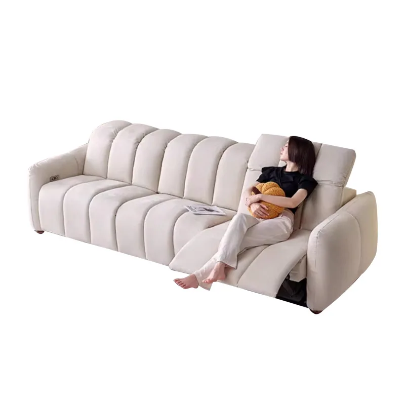 

Cream series, flannel, sofa, living room, modern, simple, electric, high backrest