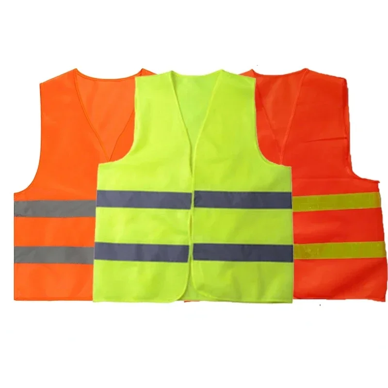 

High Visibility Yellow Vest Reflective Safety Workwear for Night Running Cycling Man Night Warning Working Clothes Fluorescent