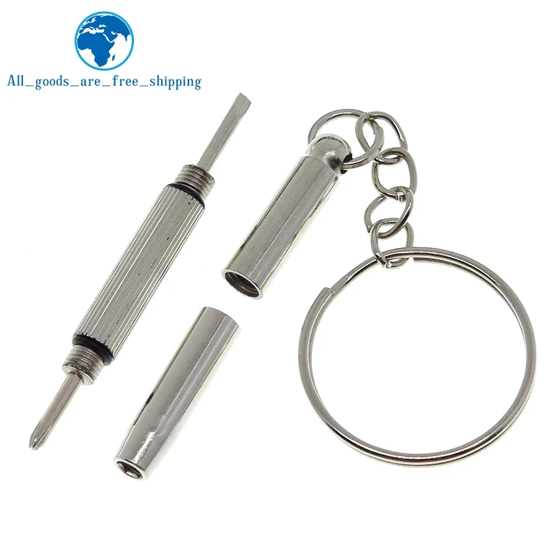 Portable 3 In 1 Screwdriver Eyeglass Sunglass Watch Repair Screwdriver Set Keychain Stainless Steel Mini Screwdriver Hand Tools