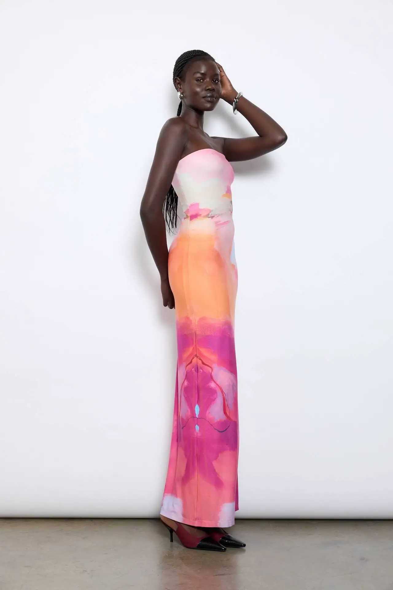 Summer Fashion Sexy Flower Print Matching Dress Elegant Block Slim Shoulder for Women Sleeveless Bodycon Party Club Streetware