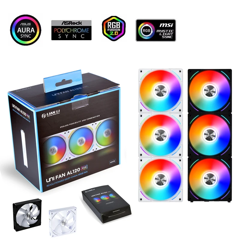 LIANLI UNI FAN AL120 جهاز كمبيوتر شخصي حافظة مروحة تبريد مبرد 3PIN 120 مللي متر RGB هادئ مروحة تبريد لوحدة المعالجة الرئيسية 5 فولت تيار مستمر PWM ARGB مراوح ضبط السرعة