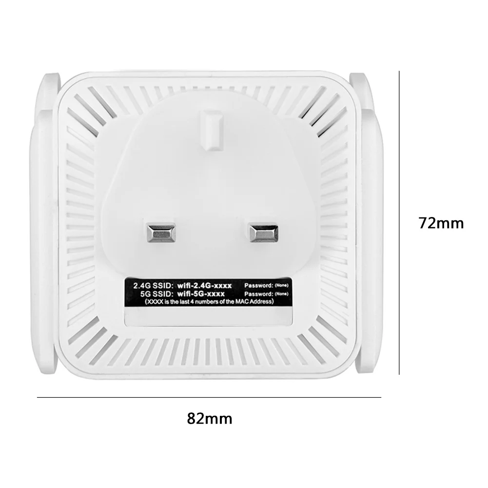 Repetidor extensor inalámbrico de doble banda 2,4 5G, amplificador WiFi de 1200M, amplificador de señal de antena con enchufe británico, punto de acceso