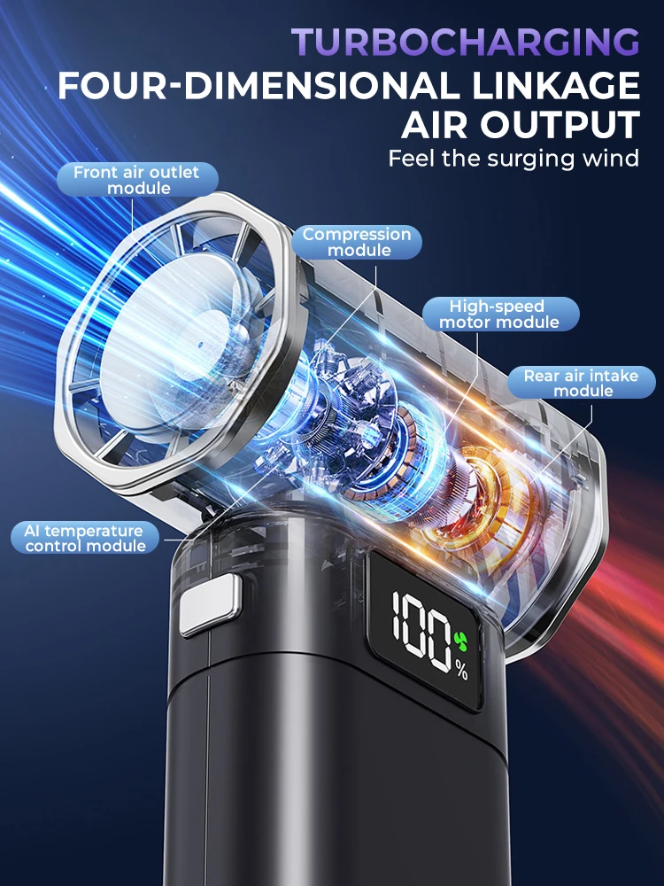 

Portable Hand Fan 5 gear Wind Speed Mini Bladeless Handheld Fan USB Rechargeable Personal Highspeed Fans Electric Eyelash Fan