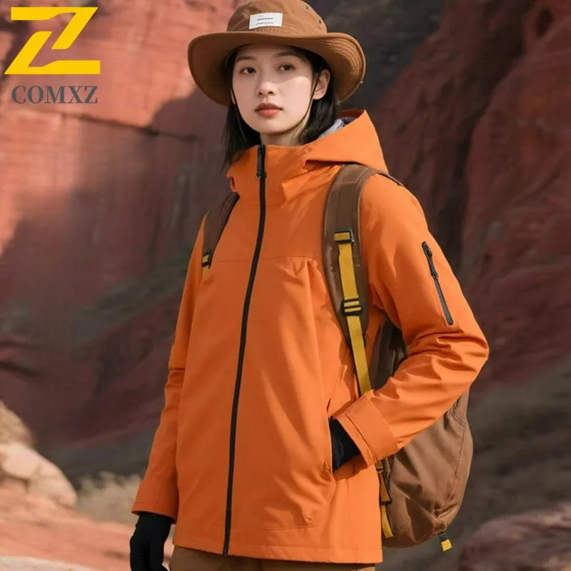 

COMXZ Men's Trench Coat Detachable 3-in-1 Minimalist Outdoor Camping Work Chaqueta Hiking Breathable Wear Resistant Outerwear