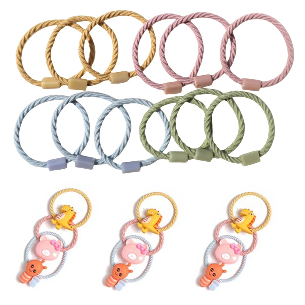 50/100 pezzi elastico in gomma per donne ragazze cravatta nera per capelli bambini bambini coda di cavallo accessori per capelli forniture per la creazione di gioielli