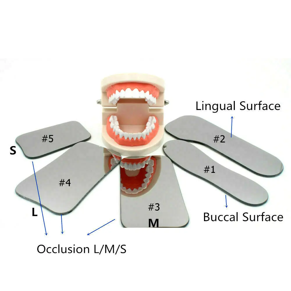 

5Pcs Dental Reflector Mirror Orthodontic Photo Mouth Glass Mirrors Contrast