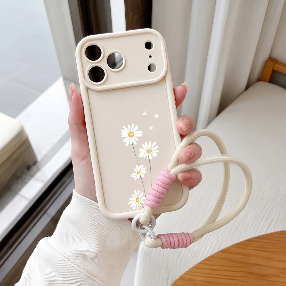 Handyhülle für Samsung Galaxy Note 20 S25 S26 Plus S24 S23 FE S25 S24 S23 Ultra A55 A56 5G Einfache Gänseblümchen-Schlaufe Silikonhülle – Detail 4