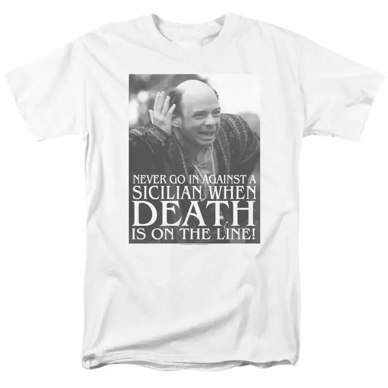 Camiseta siciliana The Princess Bride para hombre, camiseta con licencia de la película de los años 80, Vizzini, color blanco