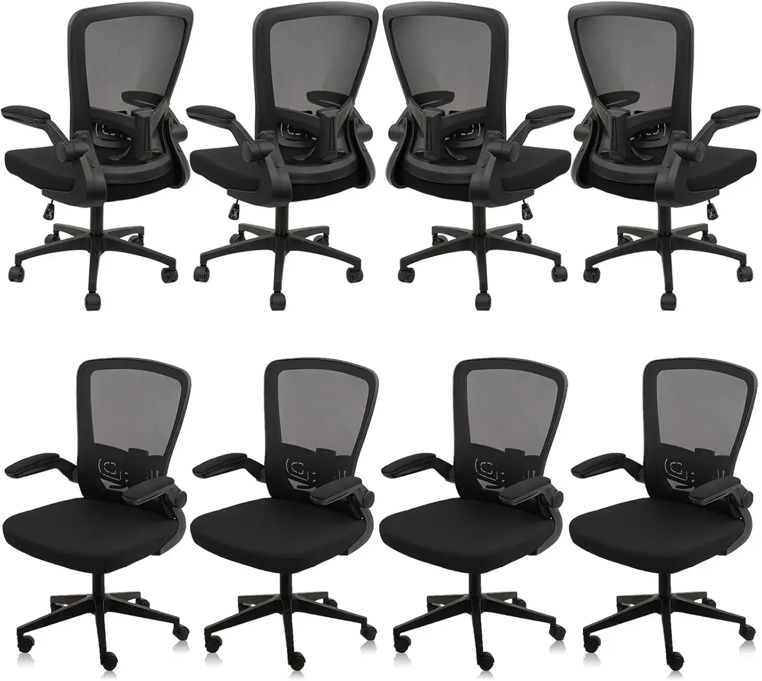 Mesh Office Chair Adjustable Height and Swivel Lumbar Support Home Office Chair with Flip Up Armrests