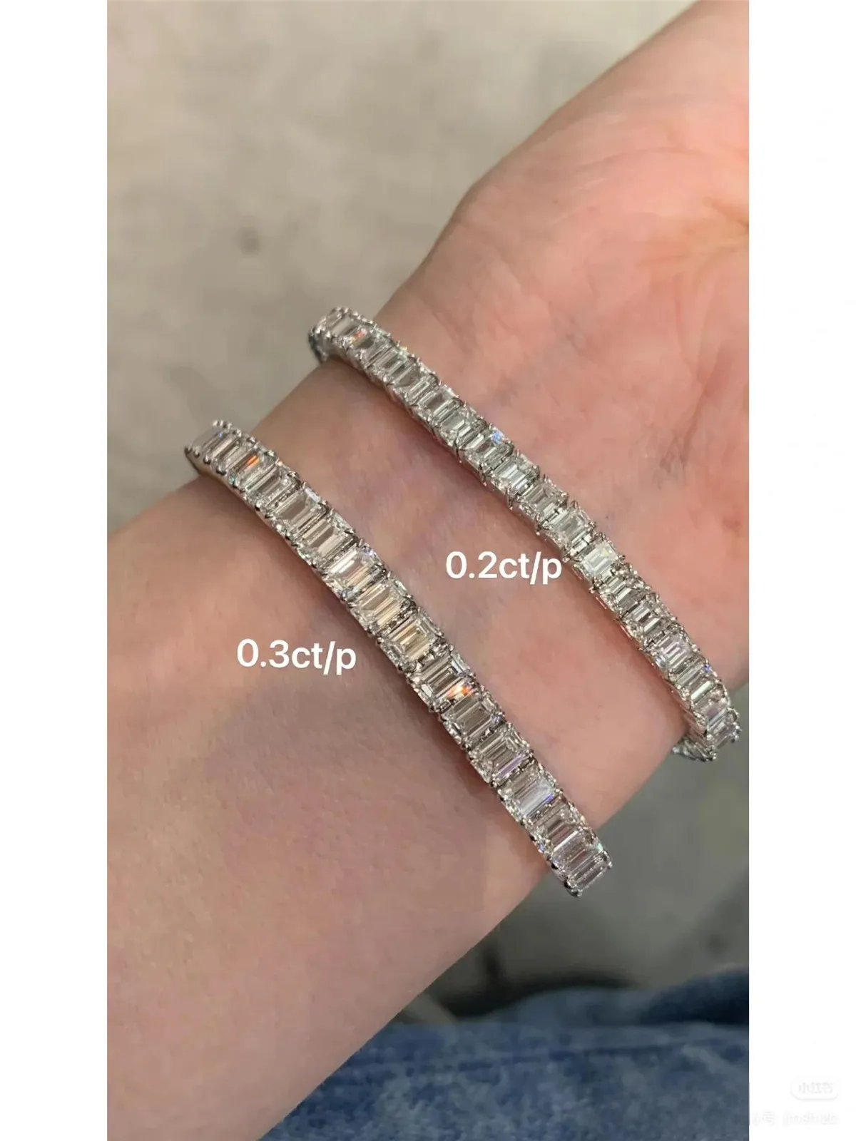 14K Solid Gold Lab-Grown 0.3ct Emerald Cut Diamond Bracelet Platinum 925 Silver Gold Plated Custom Wholesale