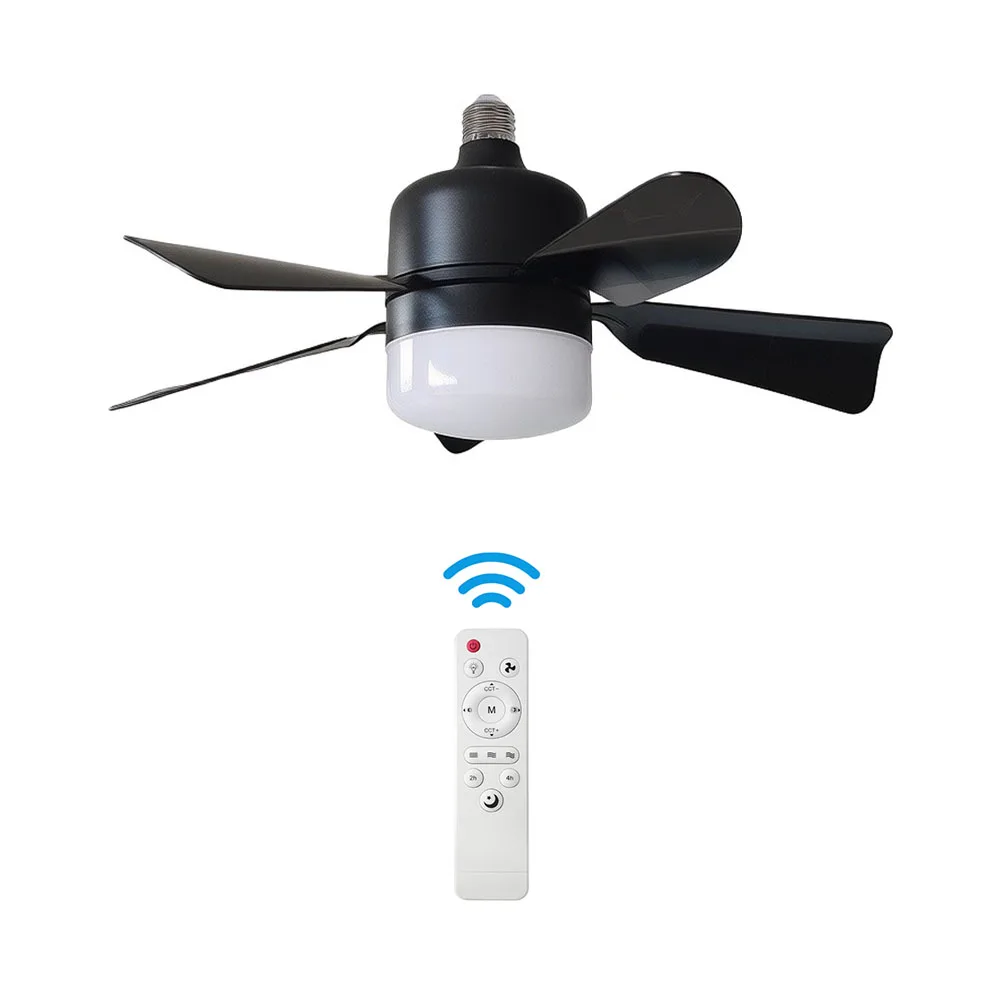 for Sleeping Areas Socket Fan Light Dimmable LED Fan No Drilling Required Tri-color Lighting Whisper-quiet Motor