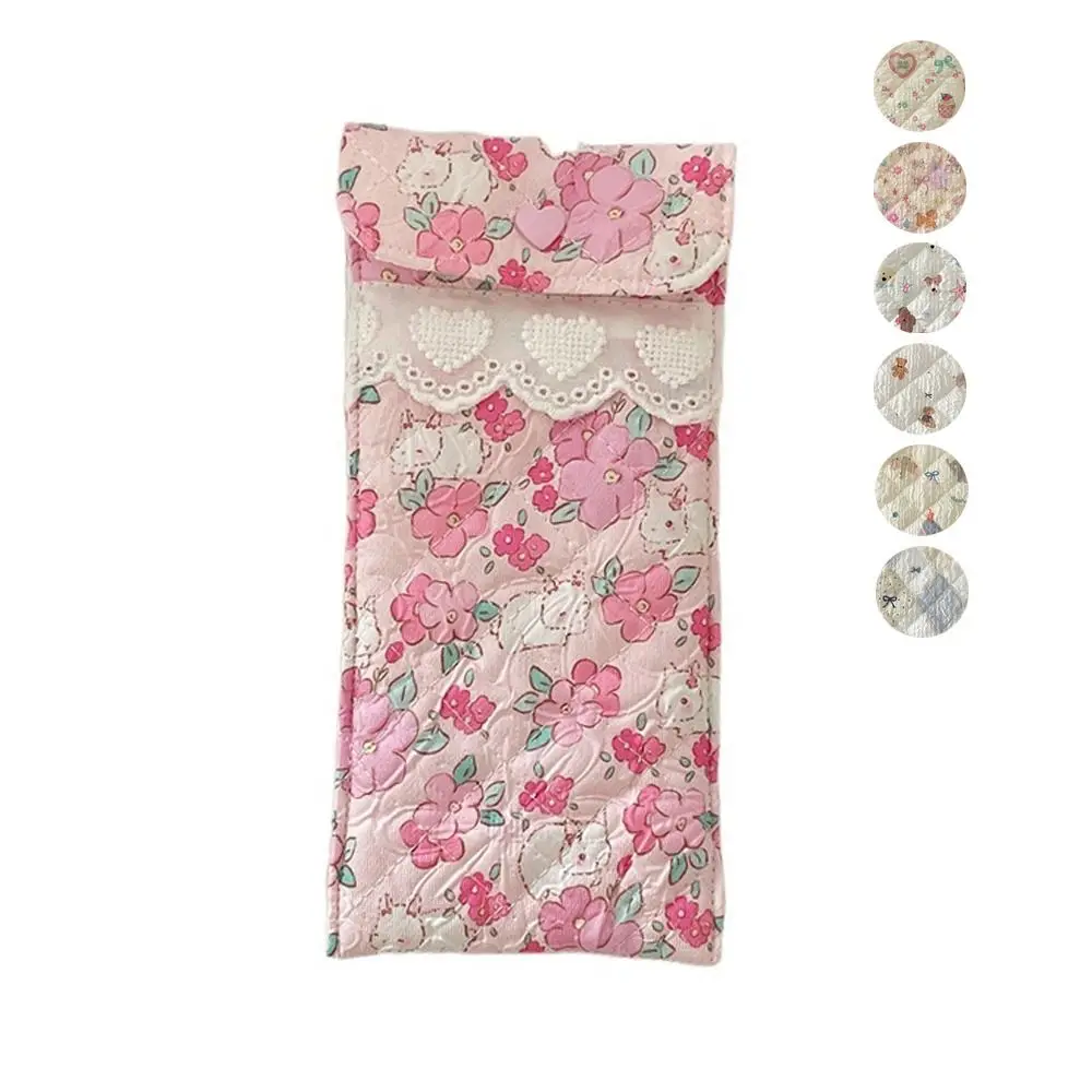 

New Cartoon Pattern Glasses Storage Bag Dustproof with button Sunglasses Case Gift Anti Pressure Glasses Protective Cover Travel