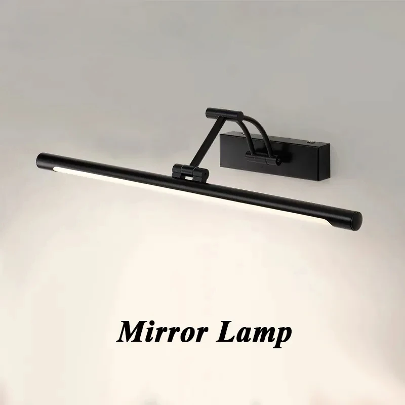 LED Nordic Bathroom Mirror Wall Lamp Metal Foldable Cabinet Bedroom Sconce Lighting Fixture Simple Modern Dressing Table Lustre