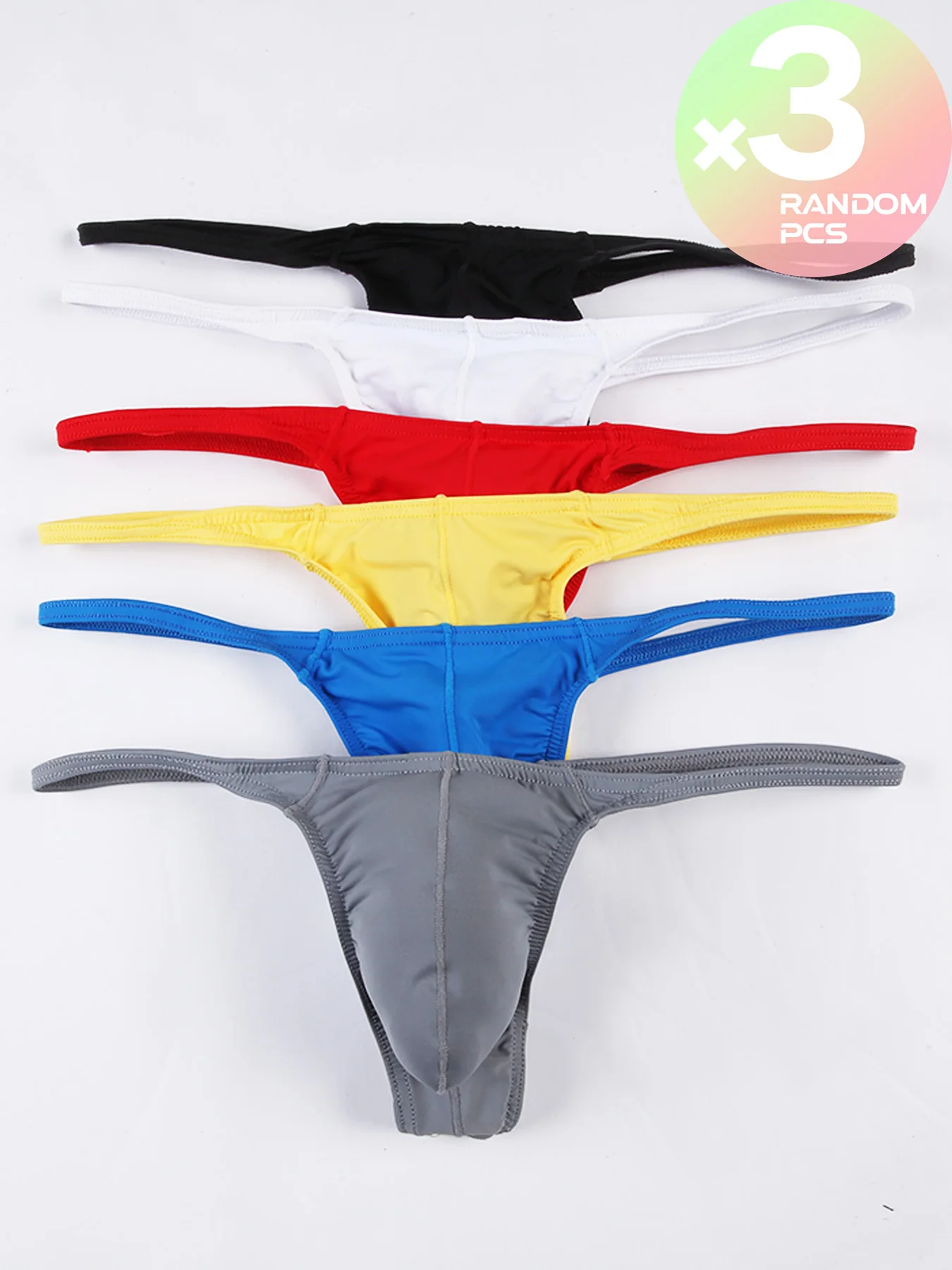 

Mens G-strings Bikini Ice Silk Underwear Low Waist Solid Breathable Panties T-Back Underpants Male Sexy 2PC 3PC 4PC S M L XL XXL