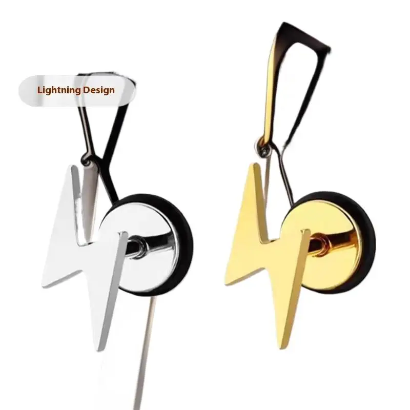 Orecchini a bottone con fulmine posteriore piatto unisex in acciaio inossidabile da 2 pezzi 16G, orecchini a elica trago cartilagine in acciaio inossidabile lucidato