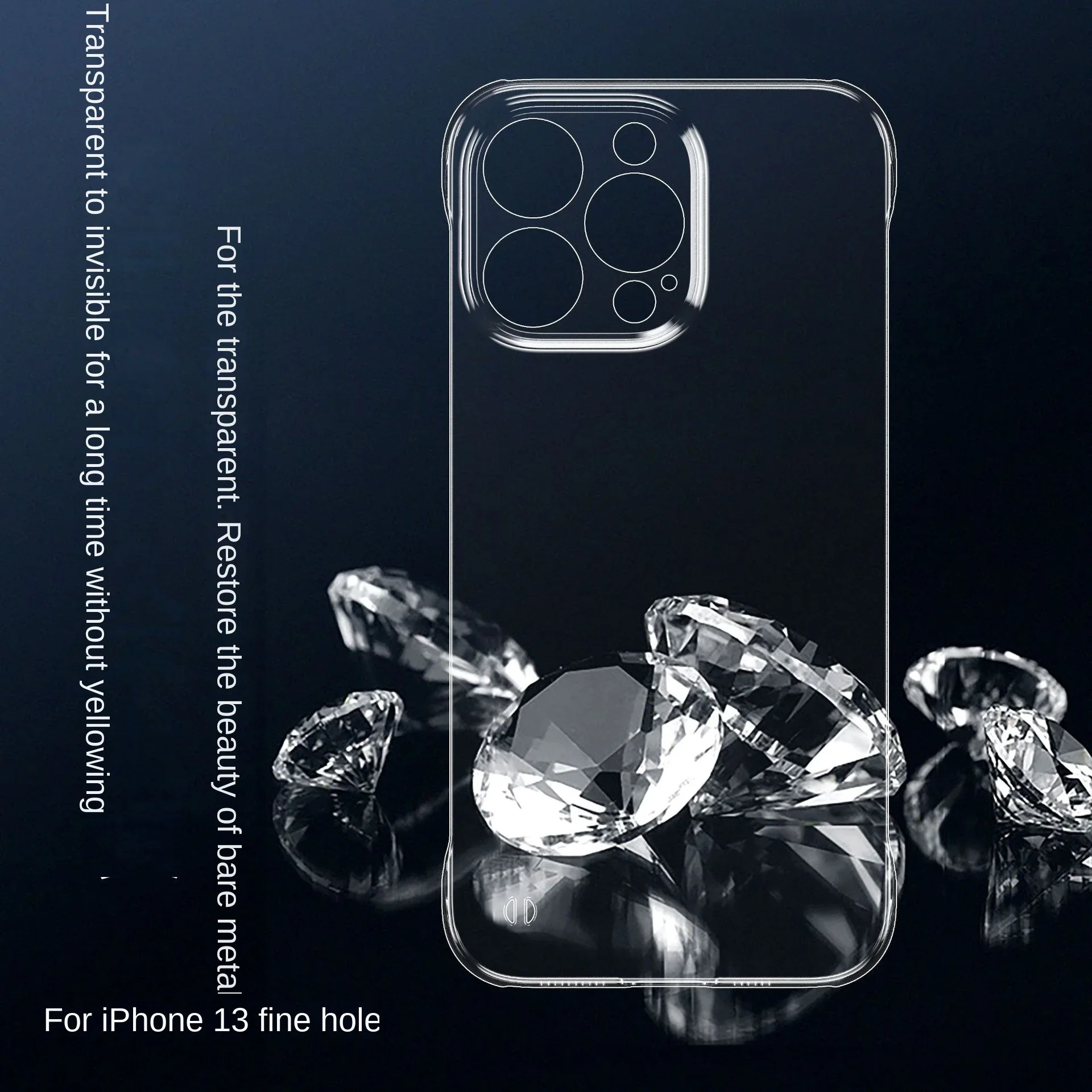 Suitable for iPhone 14.15 16 Plus 11.12.13 Pro Max. Borderless PC transparent phone case cover with micropores and large holes