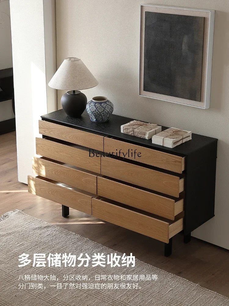 LX 和風 サンド レトロスタイル 無垢材 ダイニングサイド シックスバケットキャビネット 中世風収納 ログカラー 収納キャビネット SSS