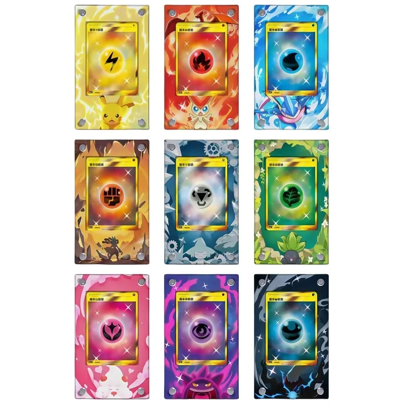 Pokemon Elemental type Card Brick Grass Greninja Gengar PTCG Diy Acrylic Action Toy Figures Anime Game Collection Display Rack