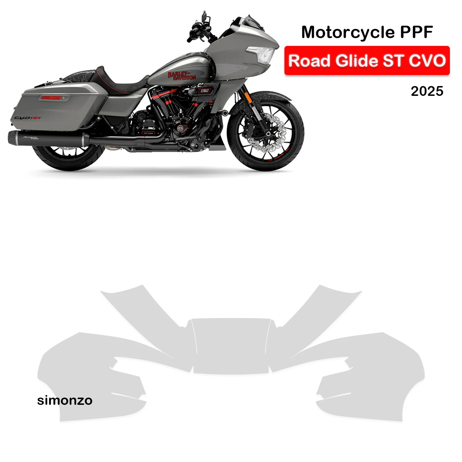 

2025 PPF для Harley FLTRXSTSE CVO Road Glide ST Защитная пленка для краски Road Glide ST COV Комплект защиты кузова мотоцикла из ТПУ