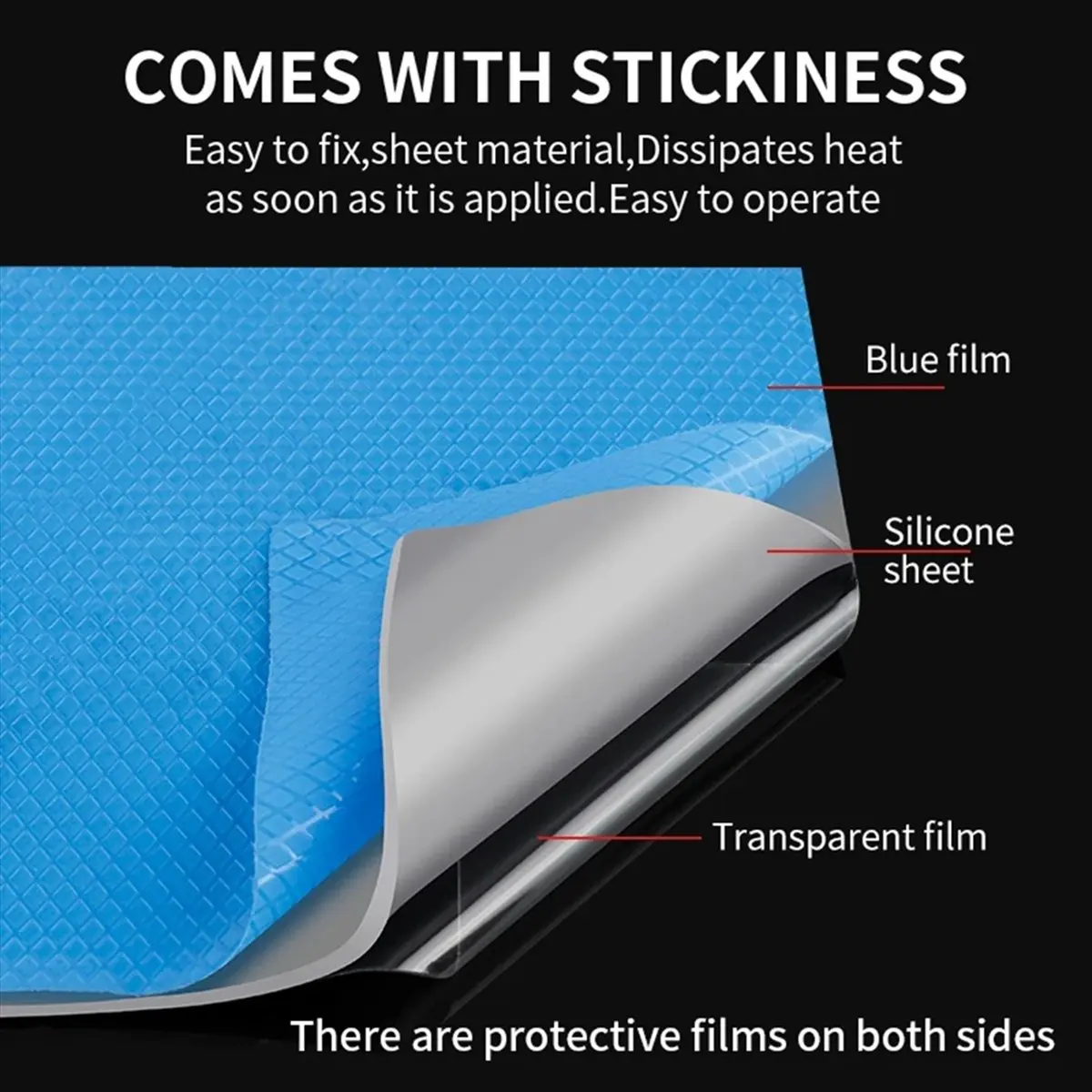 A99X GPU CPU Conductive Silicone Pad 100x100mm 2.0mm Thickness 15W/ Heatsink Cooling Thermal Pad