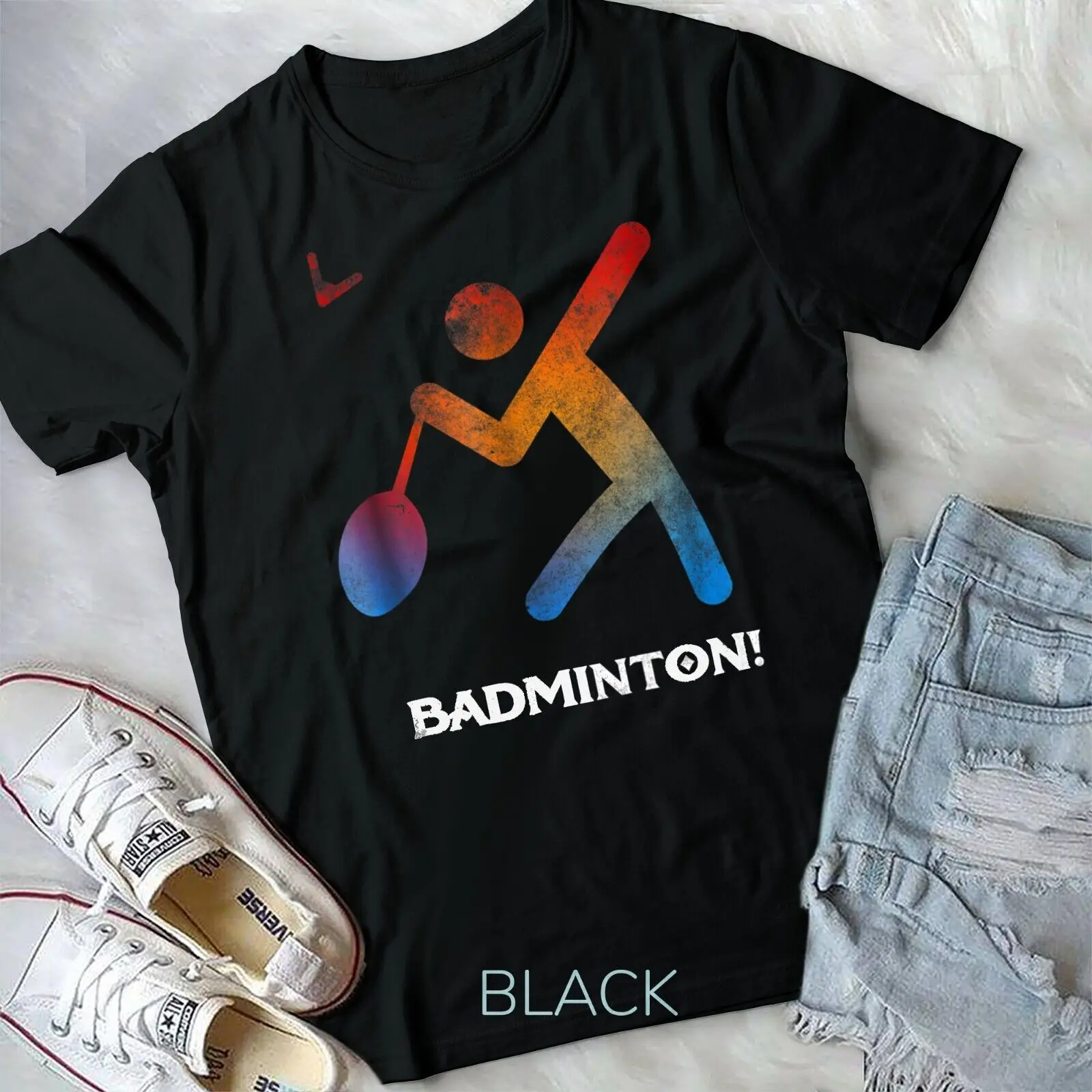 

Badminton Player Tee Shirt Gift Racket Birdie Court Game Unisex T-shirt