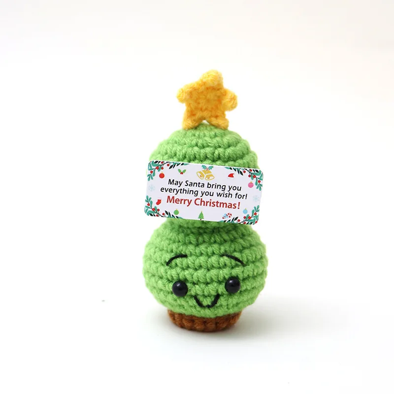 2025, Weihnachts-Häkelpuppen, niedliche positive Häkeltiere, handgefertigt, gestrickt, Weihnachtsgeschenk, Dekoration – Detail 9