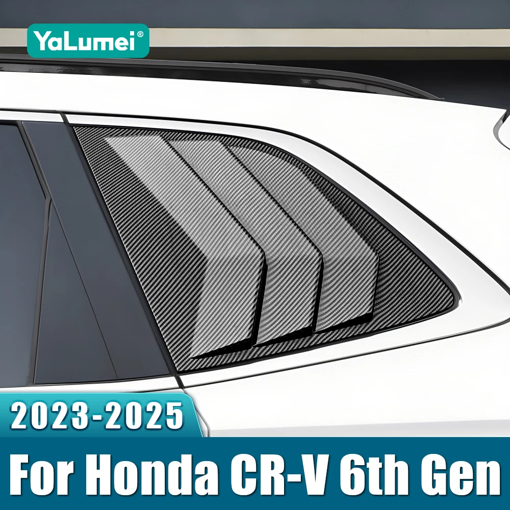 For Honda CR-V CRV 6th Gen 2023 2024 2025 Hybrid 1Pair ABS Car Side Rear Window Louver Shutter Cover Trim Stickers Accessories