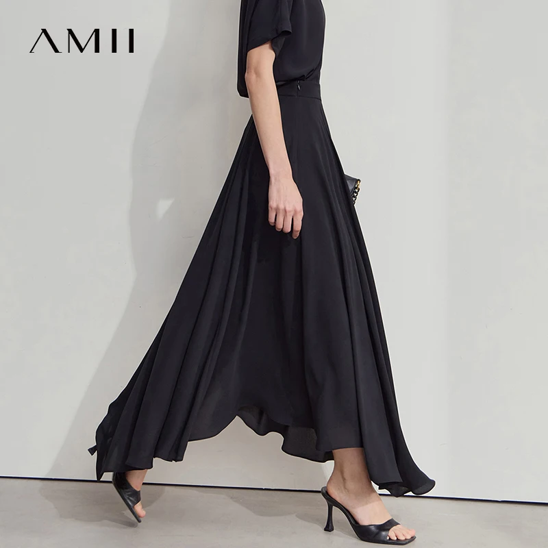 AMII Minimalist Office Lady Skirts Women 2026 New Summer Solid Loose Asymmetric Large A-line Skirt Female Fashion 12542168