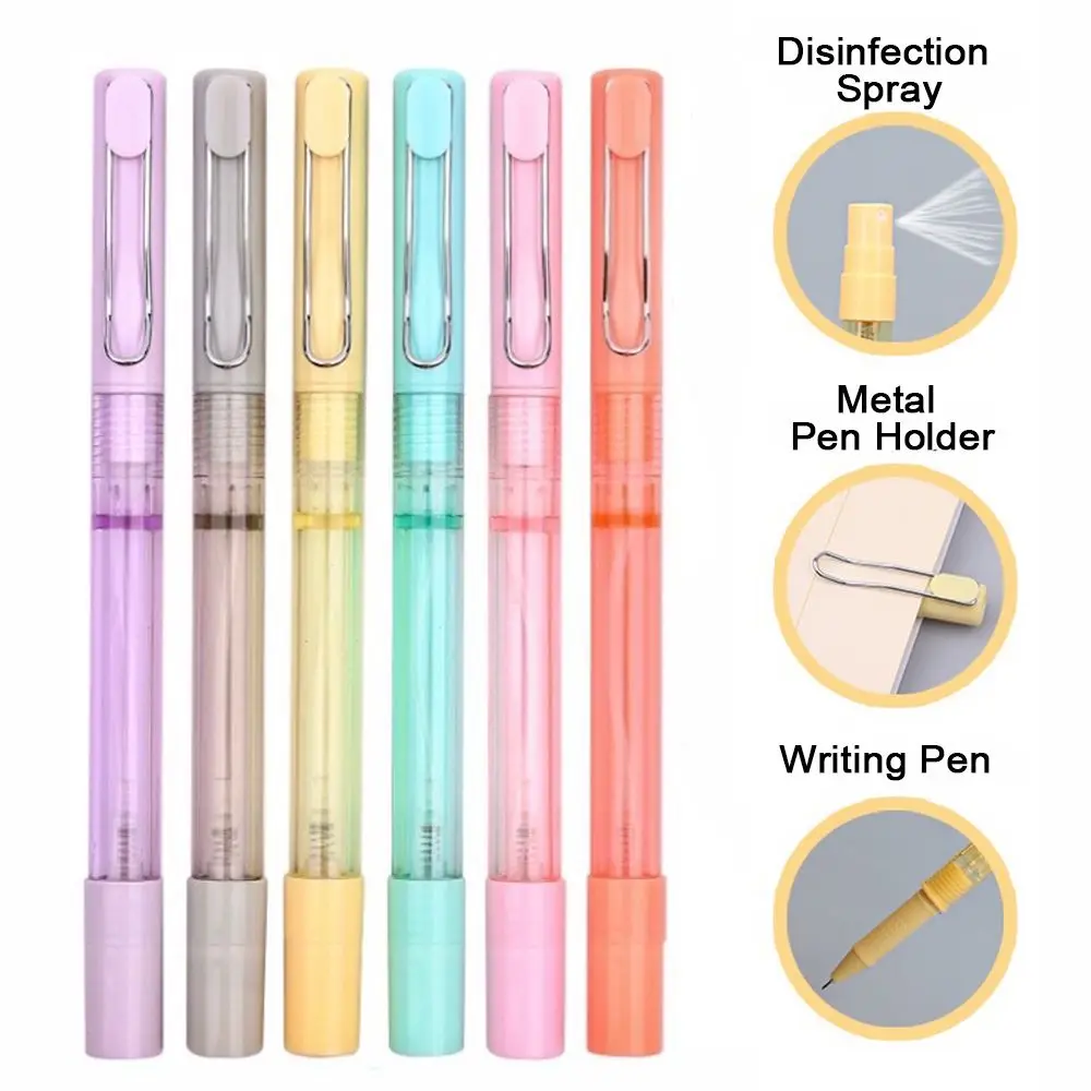 Alat Tulis Portabel Alat Tulis Botol Parfum Perjalanan Disinfektan Pulpen Semprot Gel Pen