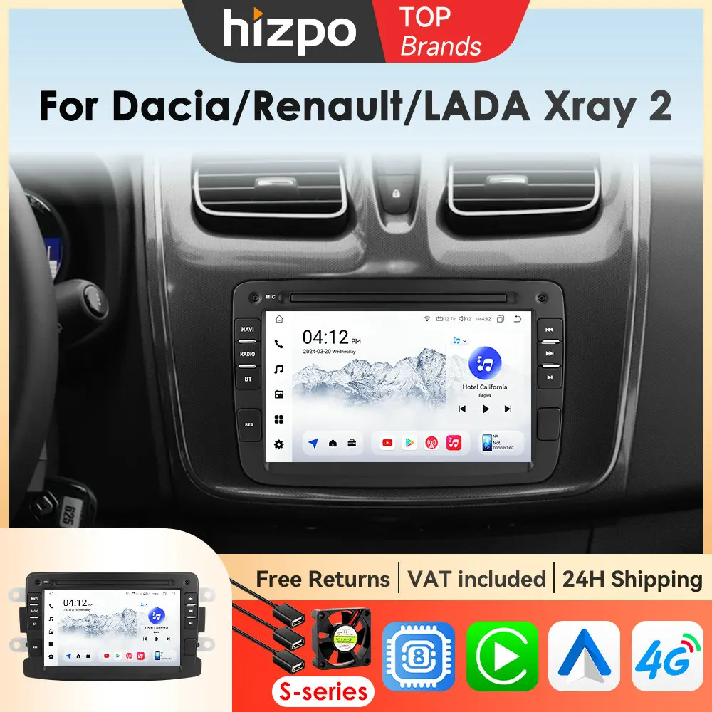 Hizpo 7 zoll Bluetooth Auto Radios für Renault Dacia Sandero Duster Captur Logan Multimedia Android Auto Carplay Player 8 + 128G 4G