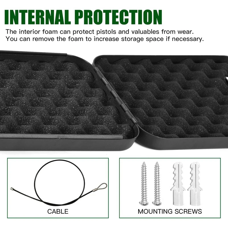 Caja fuerte para pistolas, caja fuerte para pistola de acero sólido, caja de bloqueo para pistola pequeña con cerradura de combinación, caja fuerte portátil para pistola de viaje