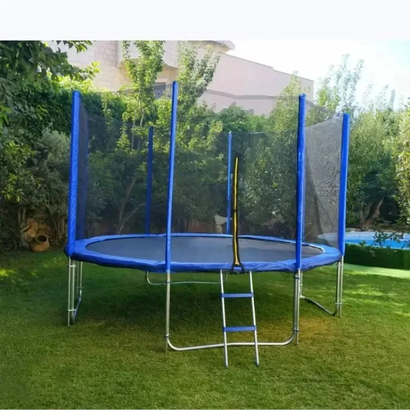 Outdoor Round Spring Trampoline Large Jumping Bed with Safety Netting Wear-Resistant Waterproof and Sun-Resistant Design