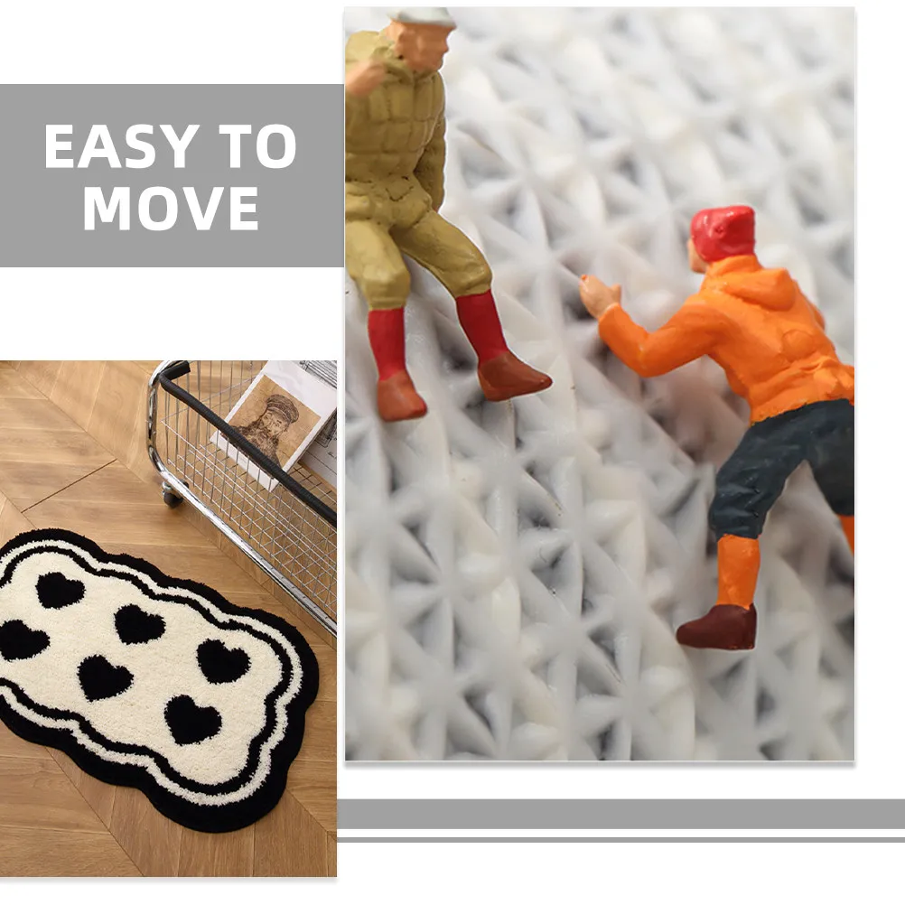 

Bathroom Heart Pattern Floor Mat Non Slip Rug Water Absorbent Shower Rug Washable Soft Comfortable Anti Skid Bath Mat